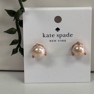 New Kate Spade Rise & Shine Pearl Rose Gold Stud Earrings